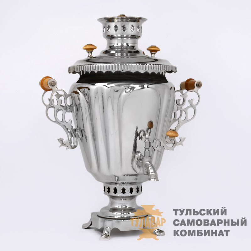 Самовар «Указ императора» жаровой на дровах, 5 литров, никель