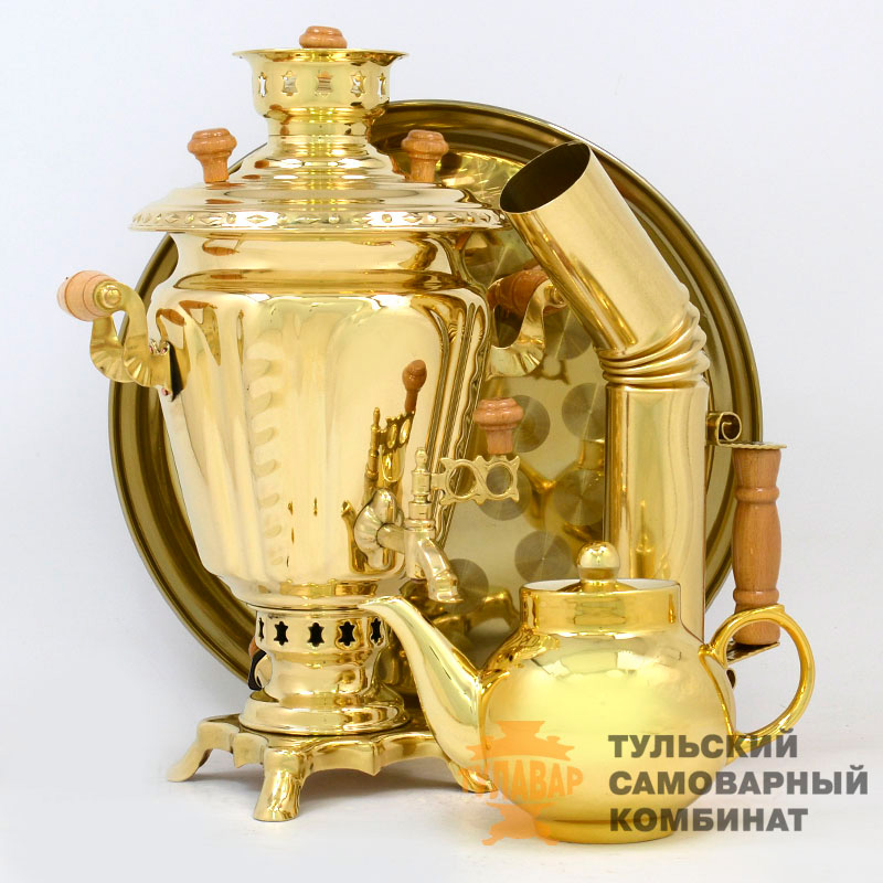 Набор «Русская краса» на дровах, 3 литра, 4 предмета, латунь