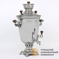 Самовар «Рюмка» <br/>жаровой, 4л, никелированный...