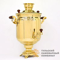 Самовар «Банка гранный»<br/>электрический, 10л, латунь...